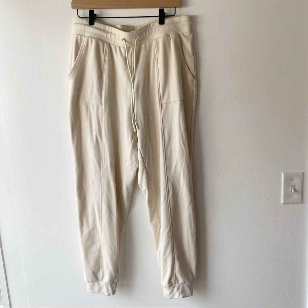 mta sport cream beige neutral super soft jogger pant size l large